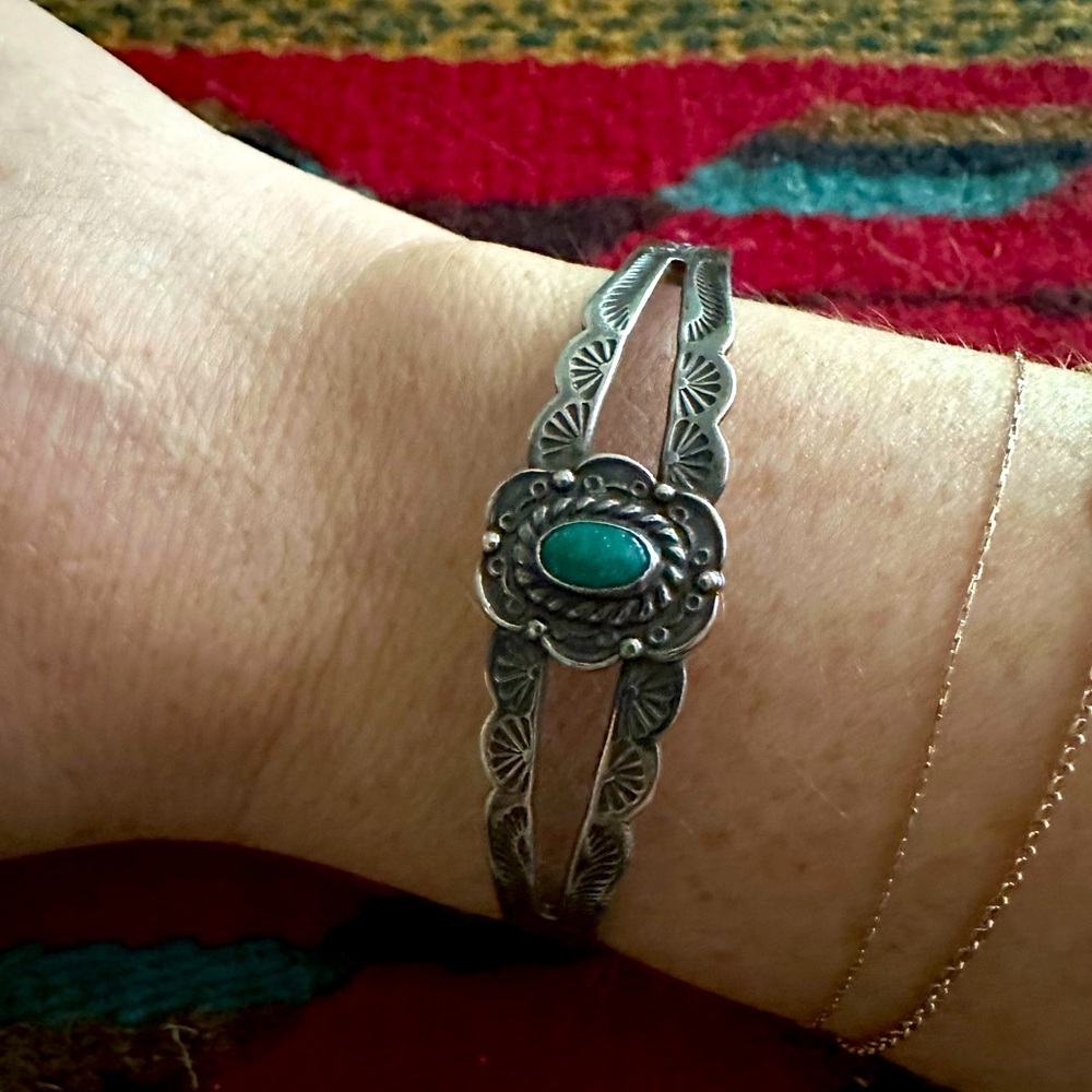 Vintage Sterling Silver Turquoise Bracelet